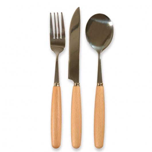 SKU: YORKN40280 Metal And Bamboo Cutlery Combos With Bag